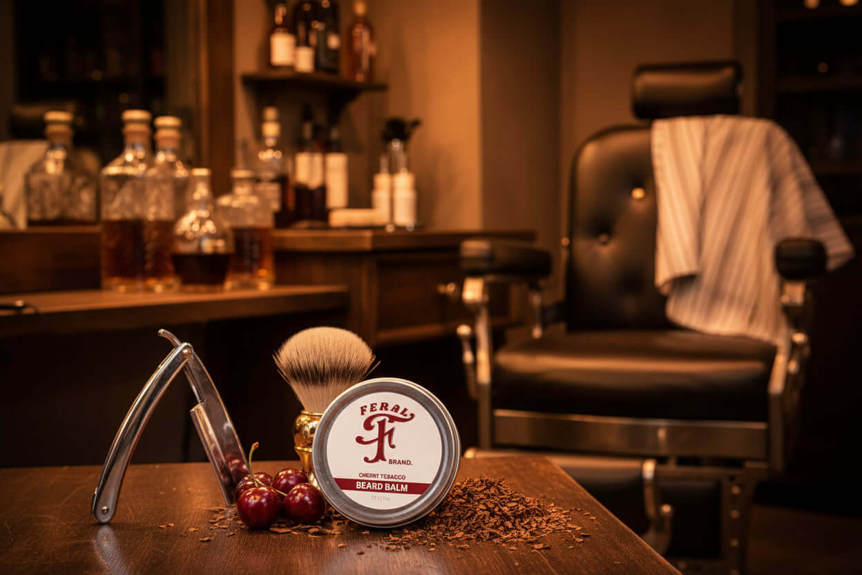 Cherry tobacco beard balm Feral Brand product