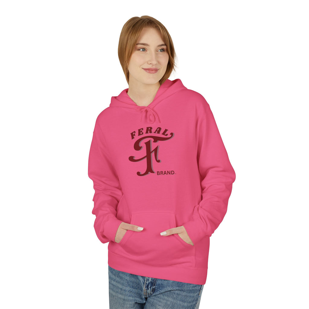 Feral Brand Logo Unisex Midweight Softstyle Fleece Hoodie