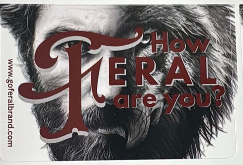 Bearded werewolf sticker 3x2 inch Feral Brand design