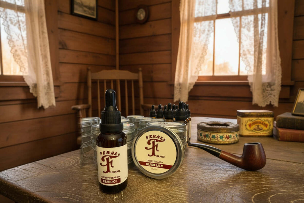  Cherry tobacco beard oil Feral Brand bottle